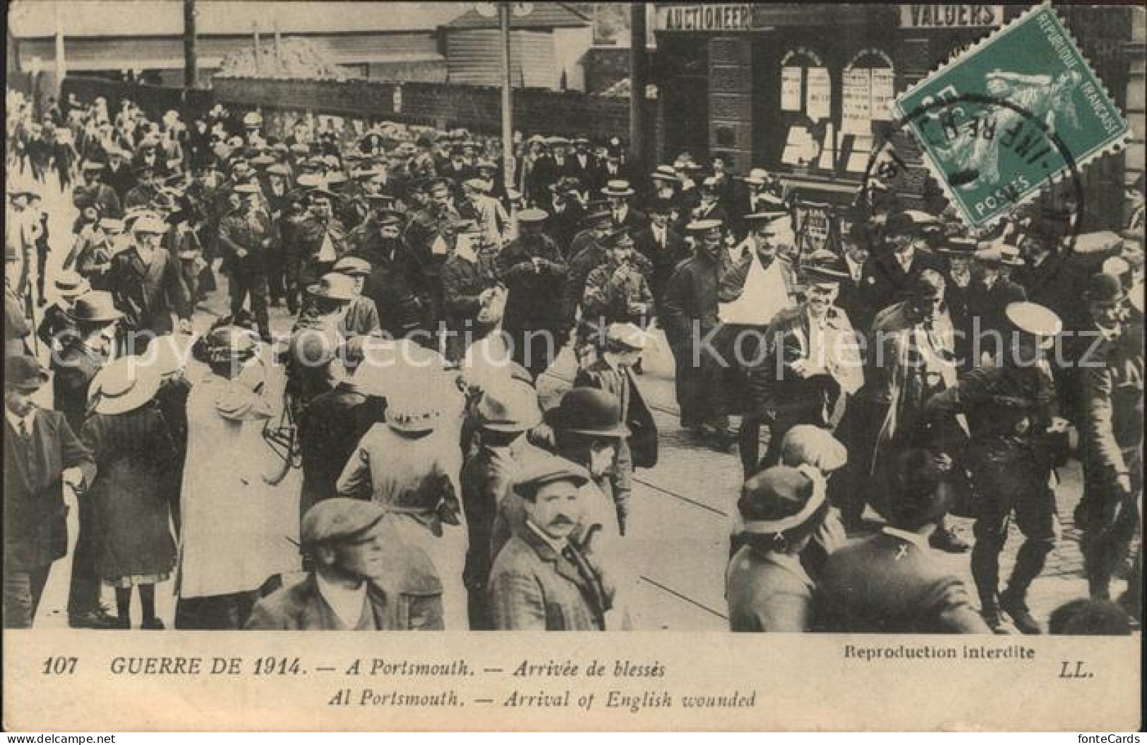 11921446 Portsmouth Arrival Of English Wounded Grande Guerre 1914 World War Port - Sonstige & Ohne Zuordnung