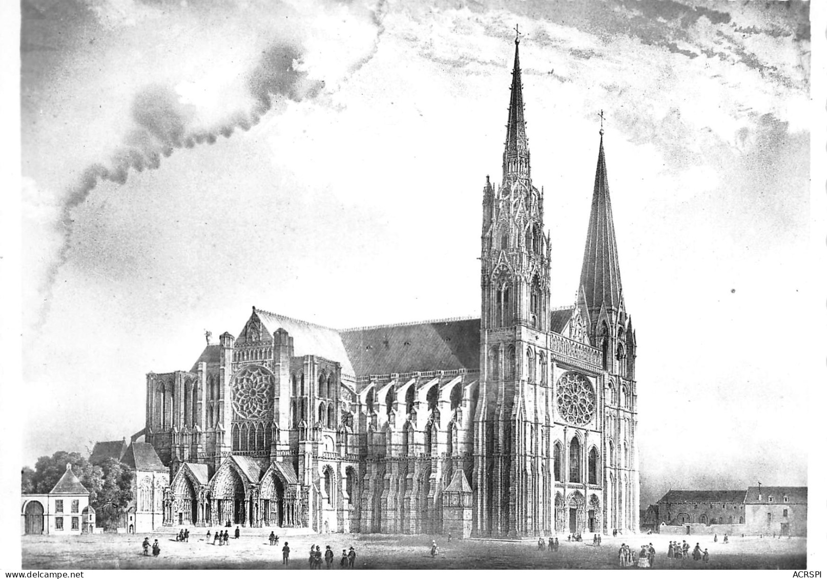 28  CHARTRES  La Cathédrale Gravure Du XVI é Siècle  N° 141 \MK3007 - Chartres