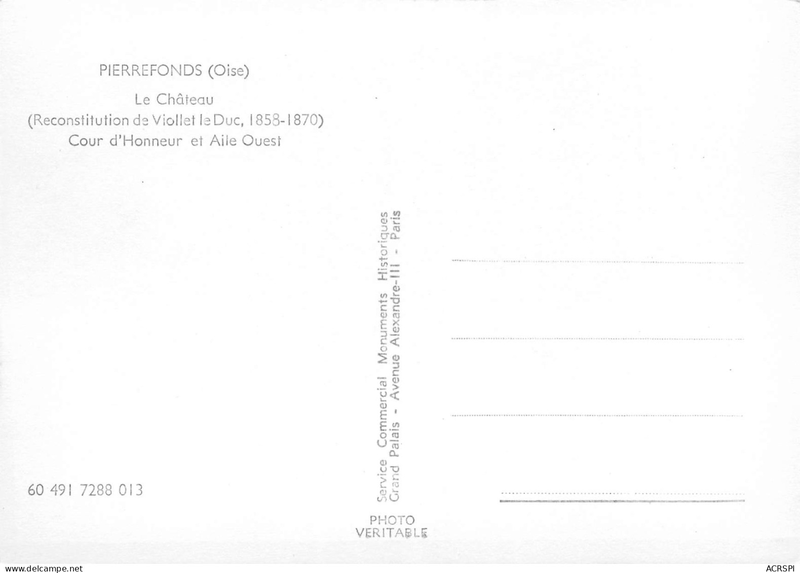 60 PIERREFONDS Le Chateau  Reconstitution Viollet Le Duc Cour D'honneur Et Aile Ouest   N° 11 \MK3008 - Pierrefonds