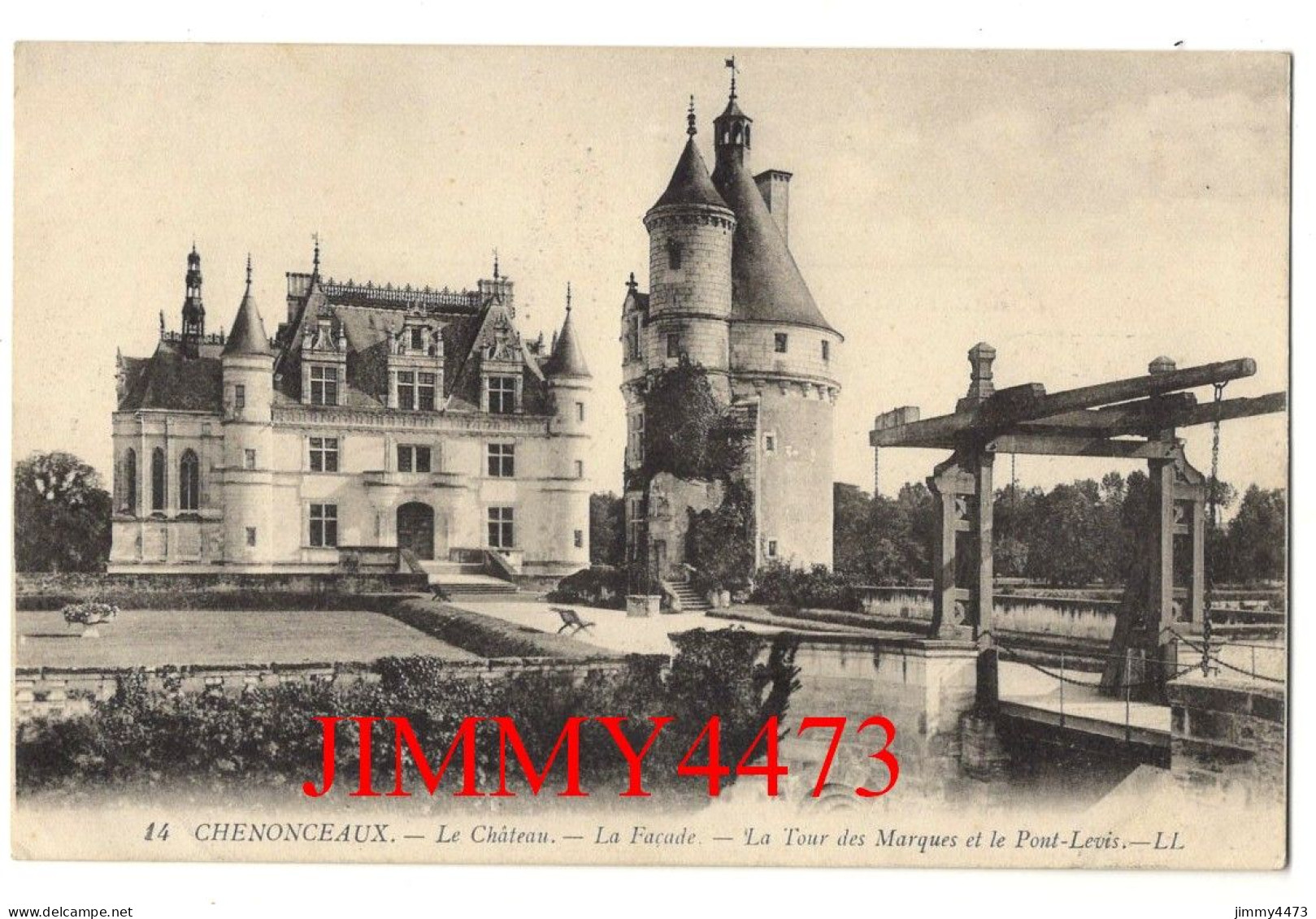 CPA - CHENONCEAUX - Le Château - La Façade - La Tour Des Marques Et Le Pont-Levis - N° 14 - L L - Chenonceaux