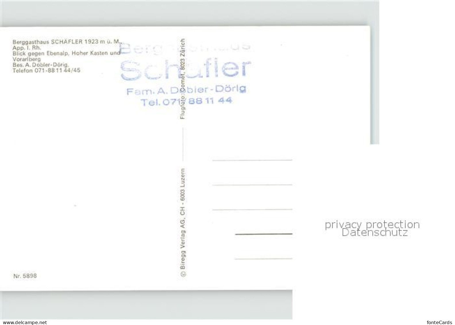 11921321 Appenzell IR Berggasthaus Schaefler Ebenalp Hoher Kasten Voralberg  App - Other & Unclassified