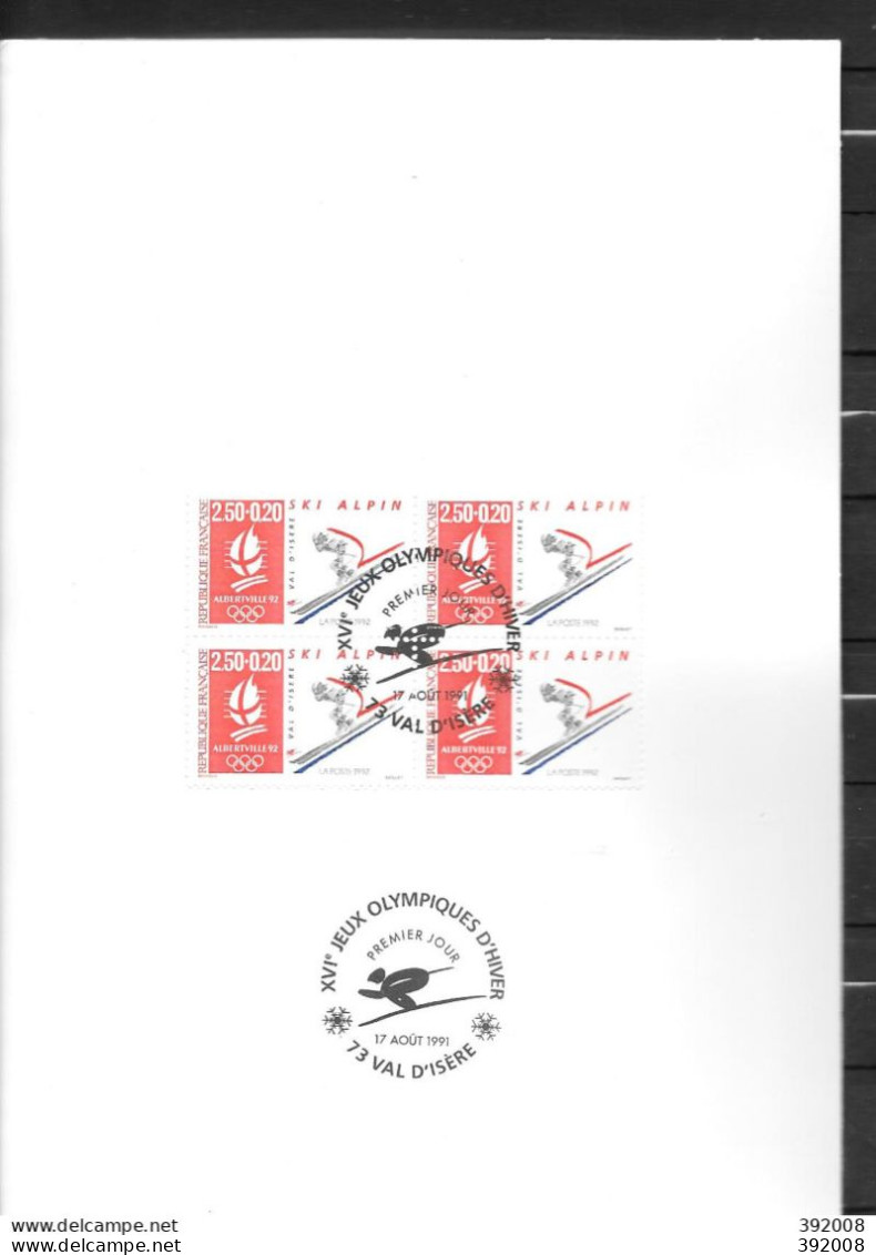 FRANCE - FDC - 37 - 2 - 21 X 15 Cm - Invierno 1992: Albertville