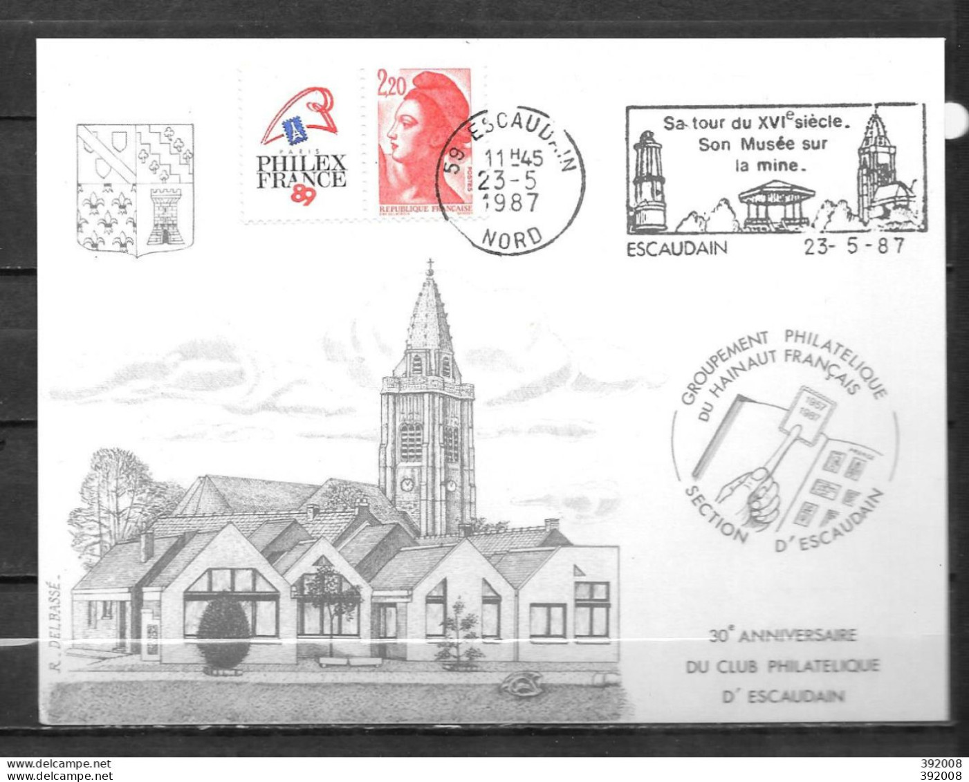 ESCAUDIN - 1992 - Patrimoine 30 Ans Du Club Philatélique - 33 - 1 - Altri & Non Classificati