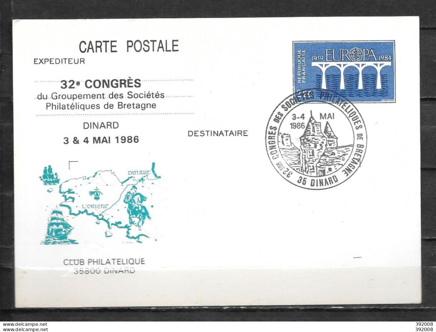 DINARD - 1986 - Congrés Phil. De Bretagne - 30 - Sonstige & Ohne Zuordnung