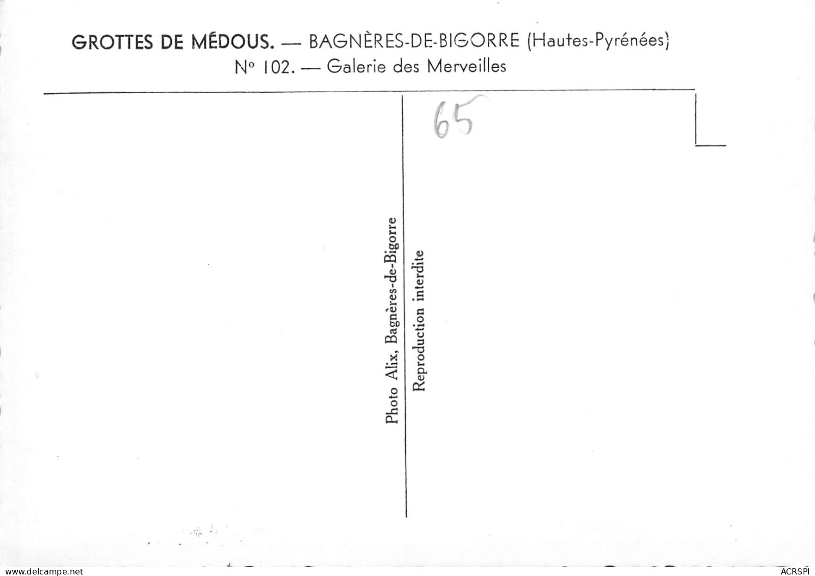65 Bagnères-de-Bigorre Grottes De Médous La Galerie Des Merveilles N° 19 \MK3010 - Bagneres De Bigorre