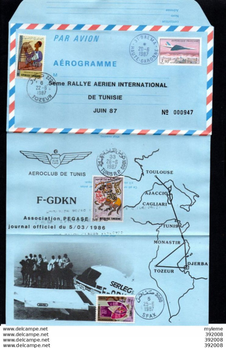 Aérogramme - 1987 - 1015** MNH - Concorde - 5° Rallye Aérien International De Tunisie - 6 - Sonstige & Ohne Zuordnung