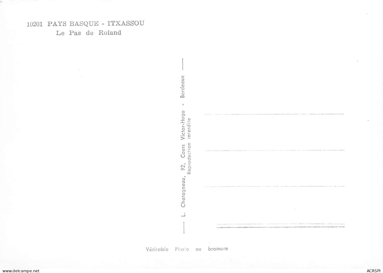 64 ITXASSOU Le Pas De Roland  N° 122 \MK3010 - Itxassou