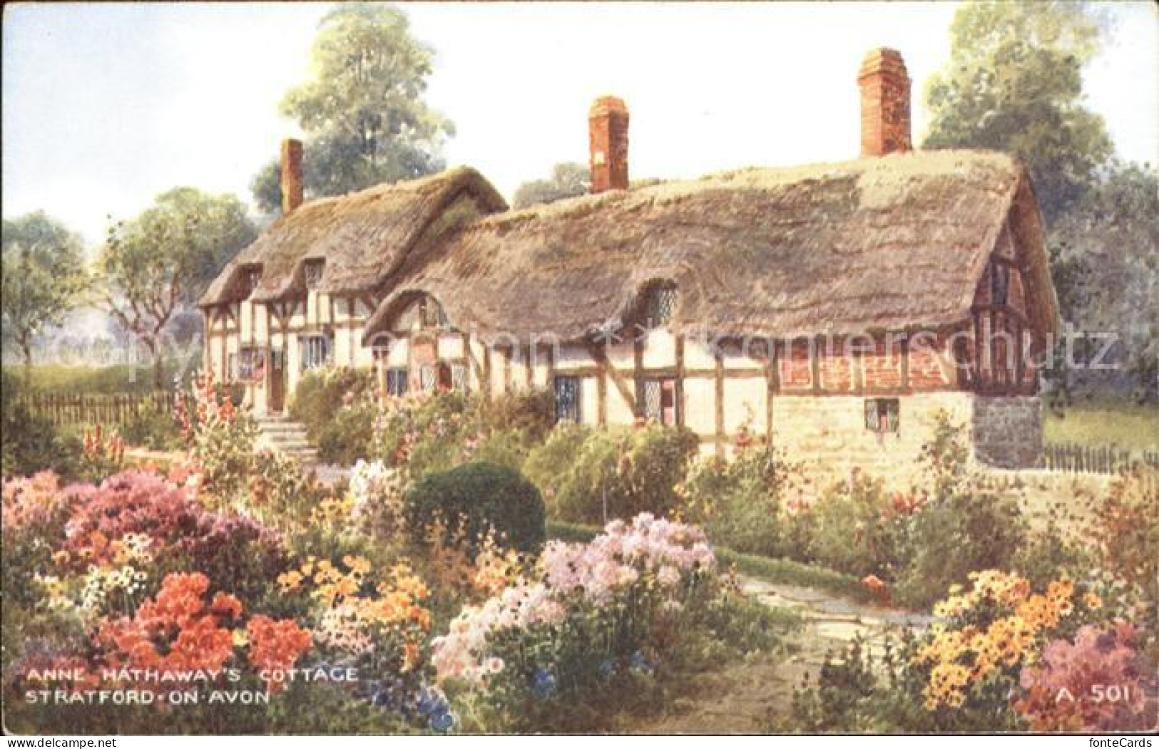 11920665 Stratford-on-Avon Anne Hathaways Cottage Kuenstlerkarte Stratford-on-Av - Altri & Non Classificati