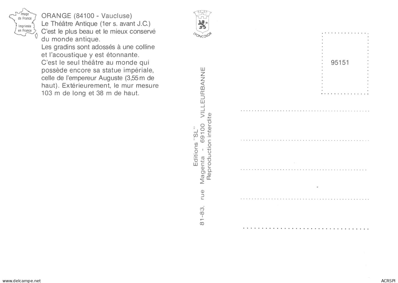 84 ORANGE  Théatre  Antique Romain Vue Du Ciel  N° 19 \MK3013 - Orange