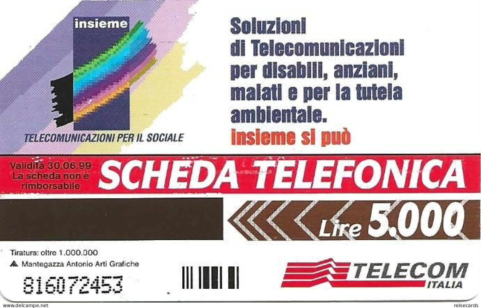 Italy: Telecom Italia - Telecomunicazioni Per Il Sociale - Publiques Publicitaires