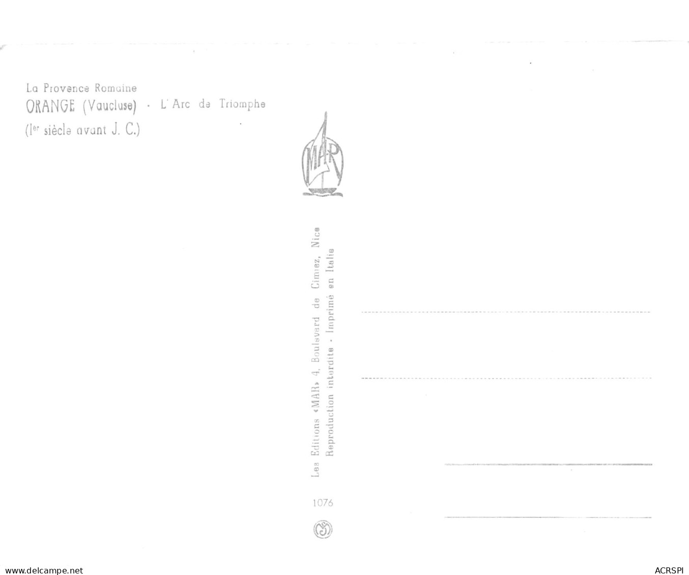 84 ORANGE  L' ARC De TRIOMPHE Ou Arc Marius Provence Romaine  N° 45 \MK3013 - Orange