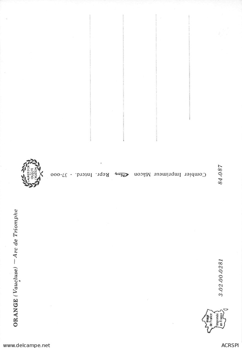 84 ORANGE  L' ARC De TRIOMPHE   édition CIM  N° 58 \MK3013 - Orange