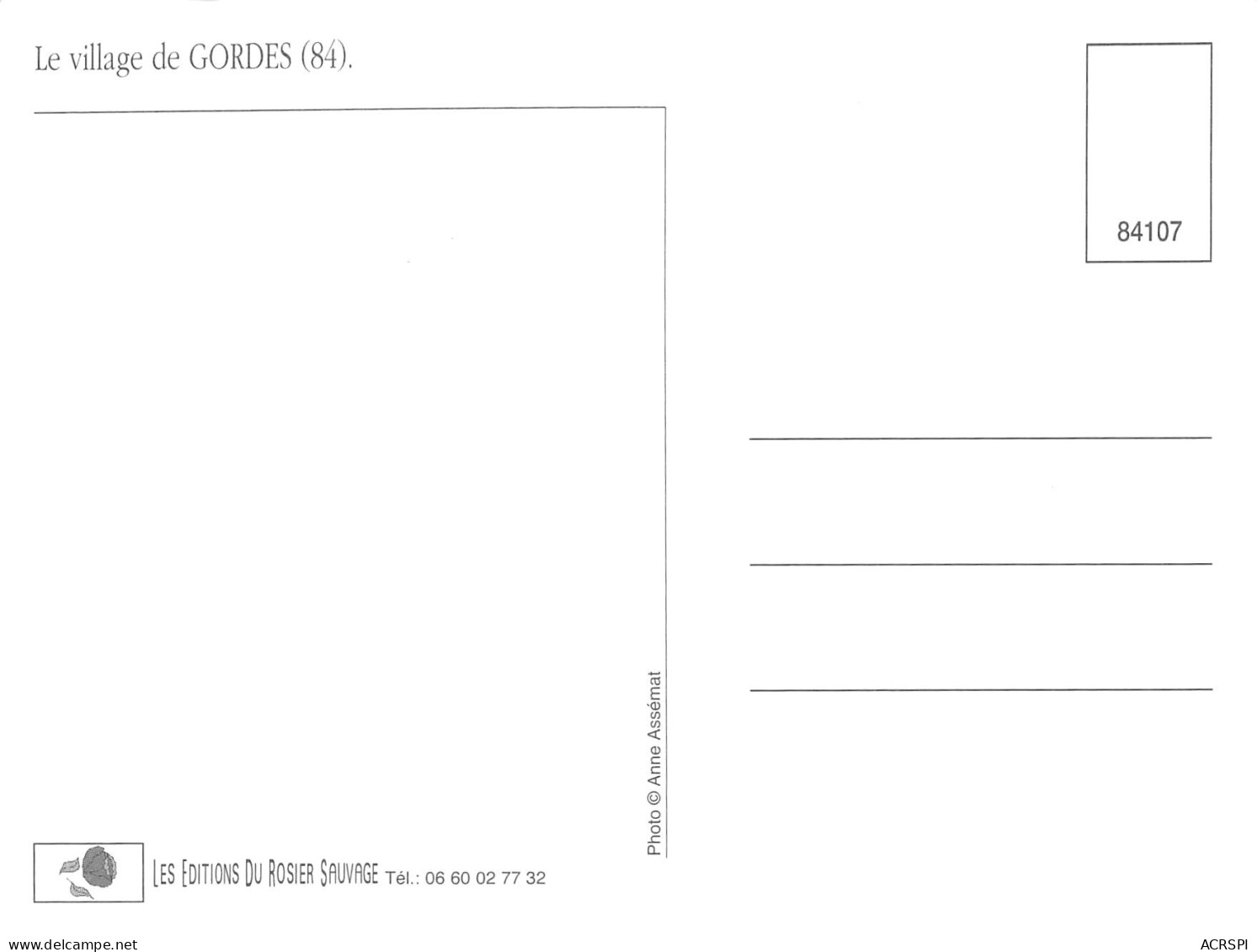 84 GORDES Vue Générale édition Du Rosier Sauvage  N°54 \MK3014 - Gordes