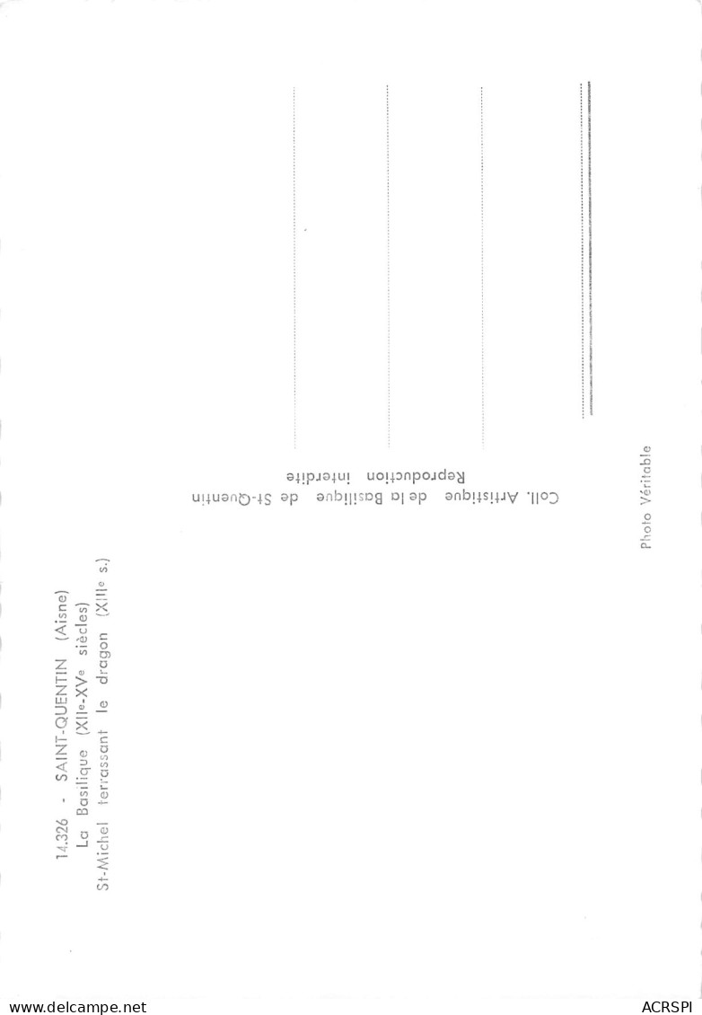 02 SAINT QUENTIN La Basilique  St Michel Terrassant Le Dragon N°72 \MK3014 - Saint Quentin