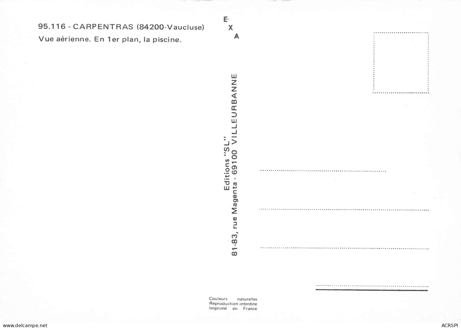 84 CARPENTRAS La Piscine Vue Aérienne   N° 3 \MK3016 - Carpentras