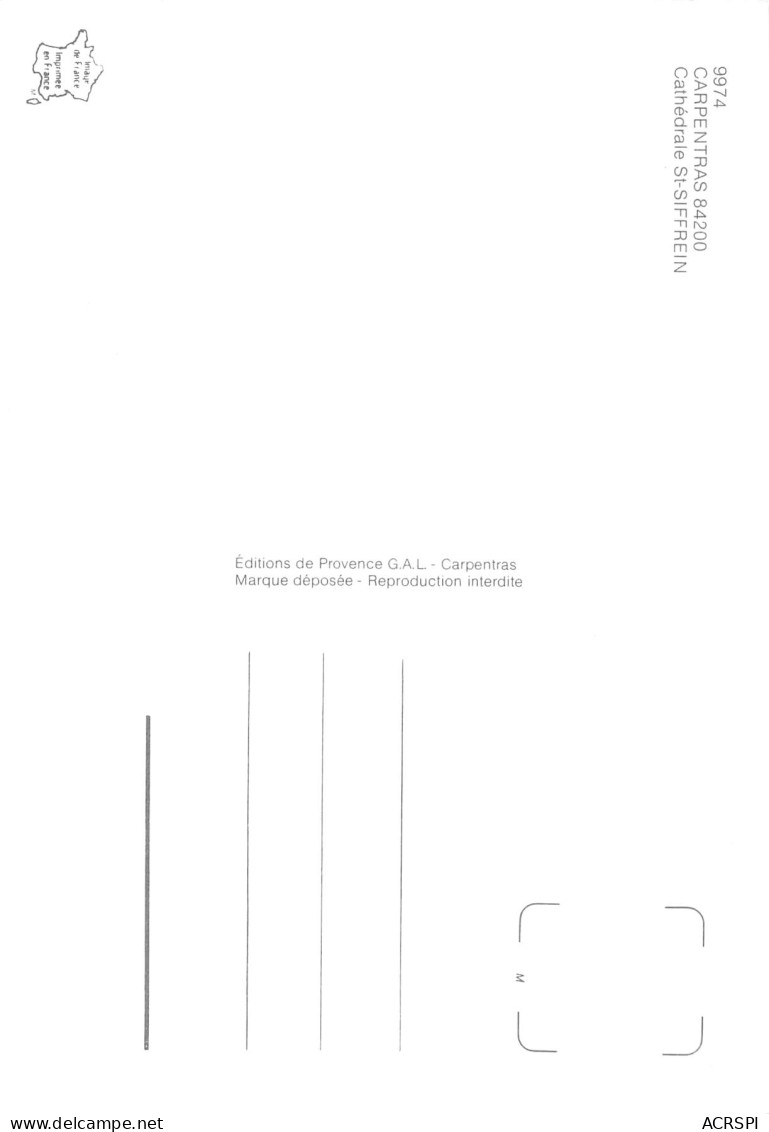 84 CARPENTRAS La Cathédrale Saint Siffrein Place Du Palais édition G.A.L   N° 11 \MK3016 - Carpentras