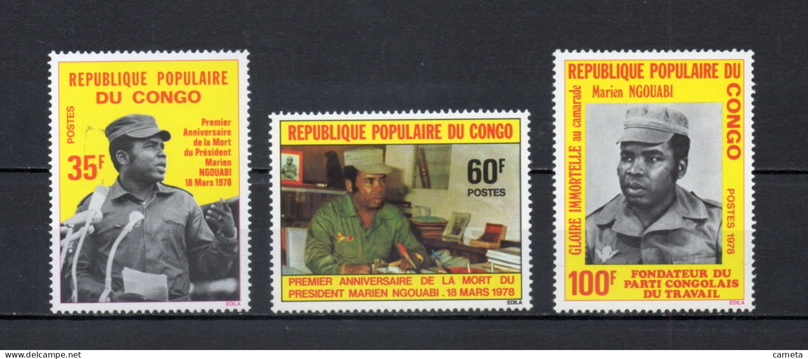 CONGO  N° 491 à 493    NEUFS SANS CHARNIERE COTE 2.00€    PRESIDENT   VOIR DESCRIPTION - Neufs