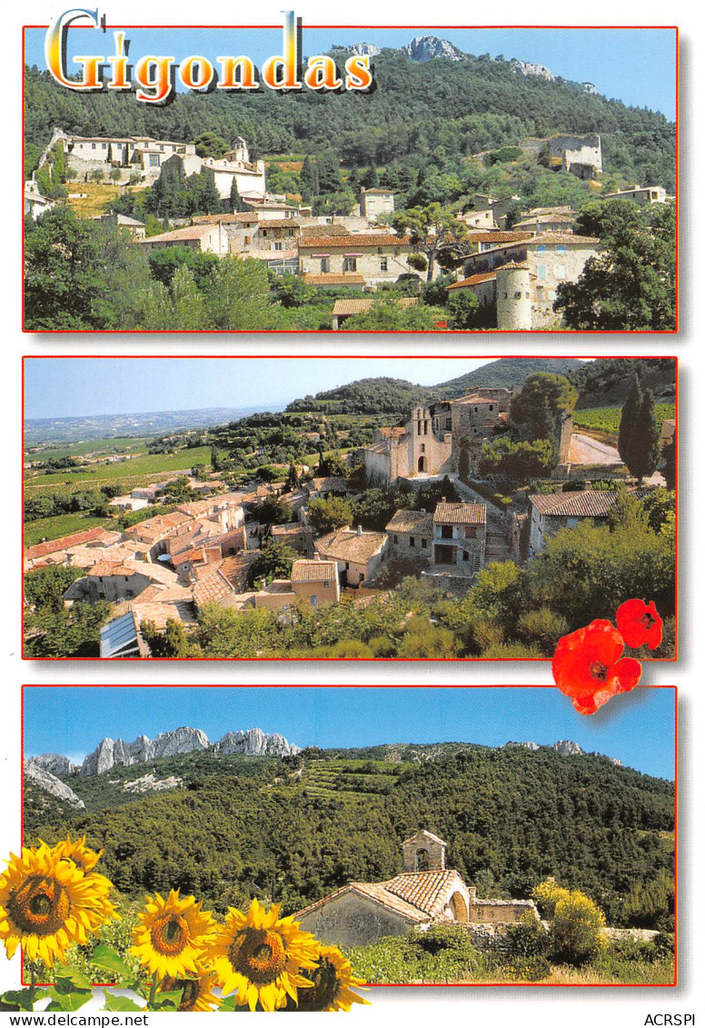 84 GIGONDAS Vue Générale Panoramique Et Les Dentelles De Montmirail Multivue  N° 11 \MK3018 - Vaison La Romaine