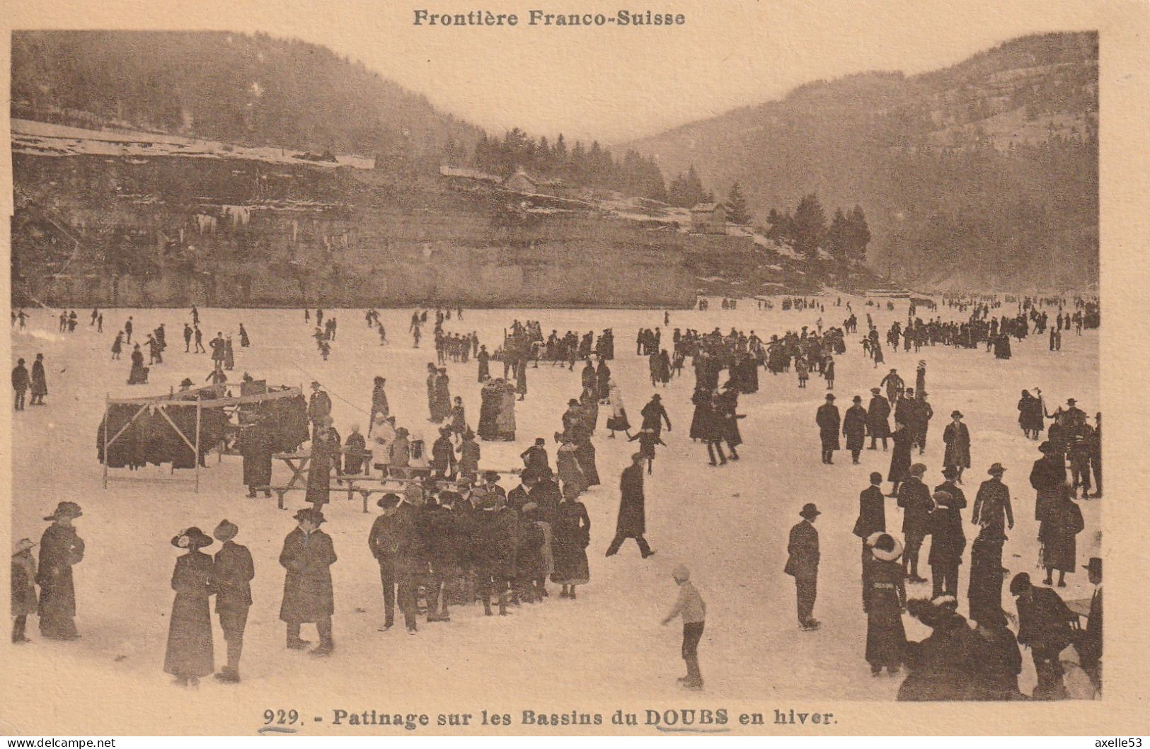 Frontière Franco-Suisse 25 (10326) Patinage Sur Les Bassins Du Doubs En Hiver - Autres & Non Classés