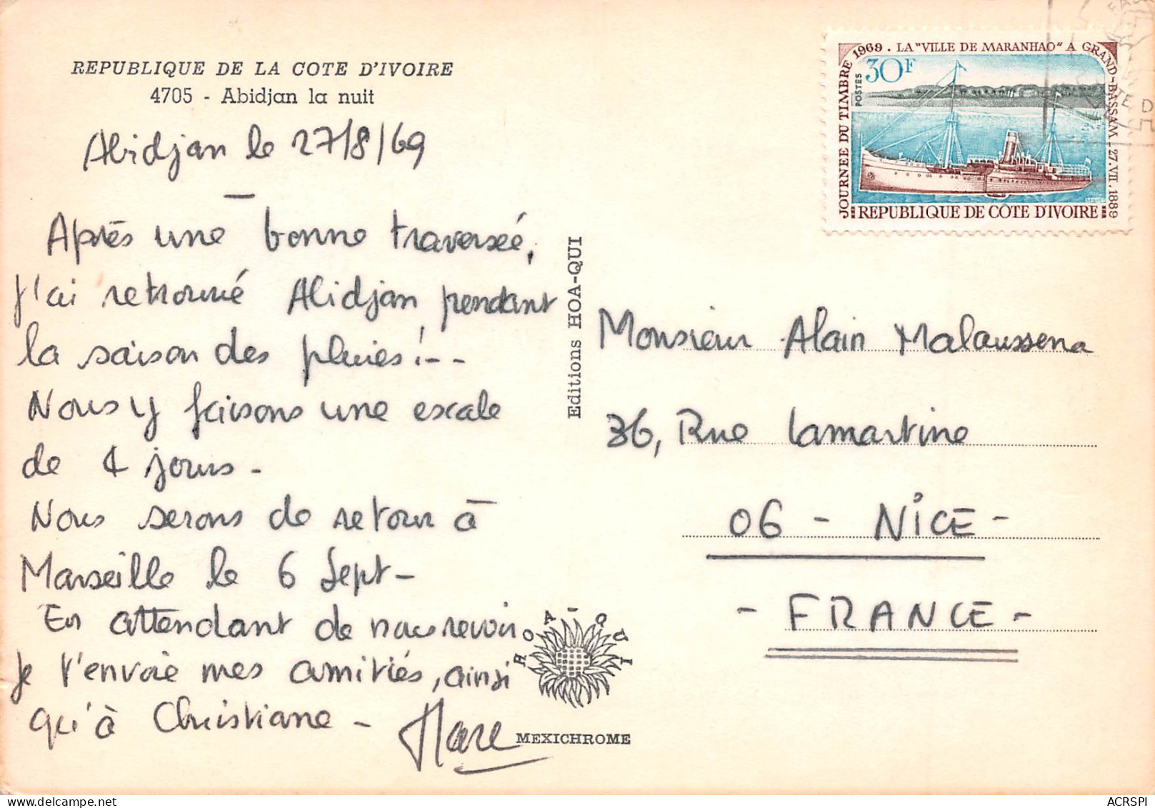 COTE D' IVOIRE Abidjan La Nuit   N° 35 \MK3019 - Elfenbeinküste