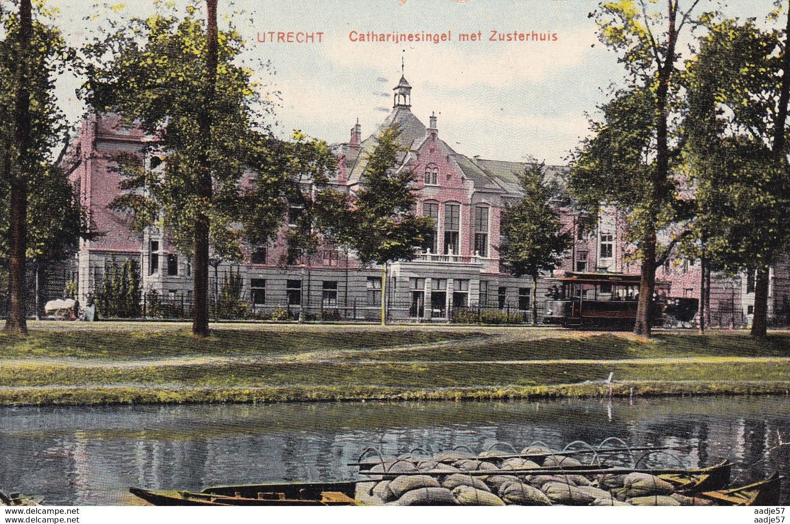 Netherlands Pays Bas Utrecht Catharijnesingel Met Zusterhuis 1916 Tramway - Tram