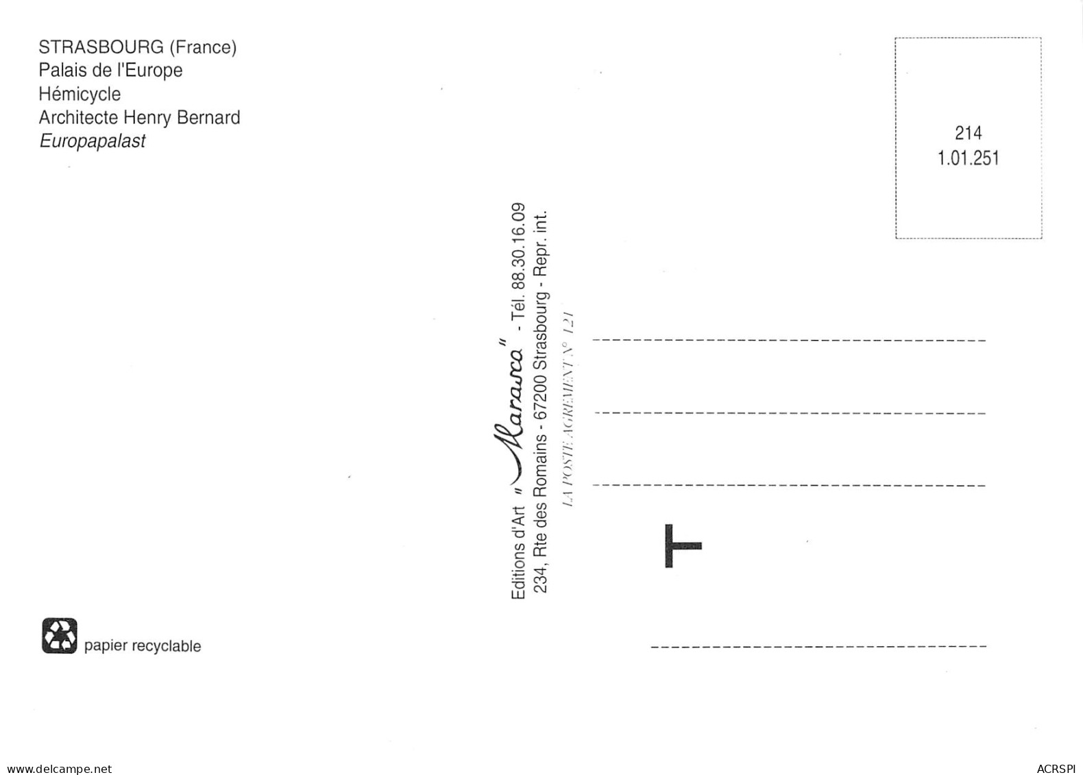 STRASBOURG  Le Palais De L'Europe  L'hémicycle  Sitz Des Europarats Das Europahaus   N°145 \MK3021 - Strasbourg