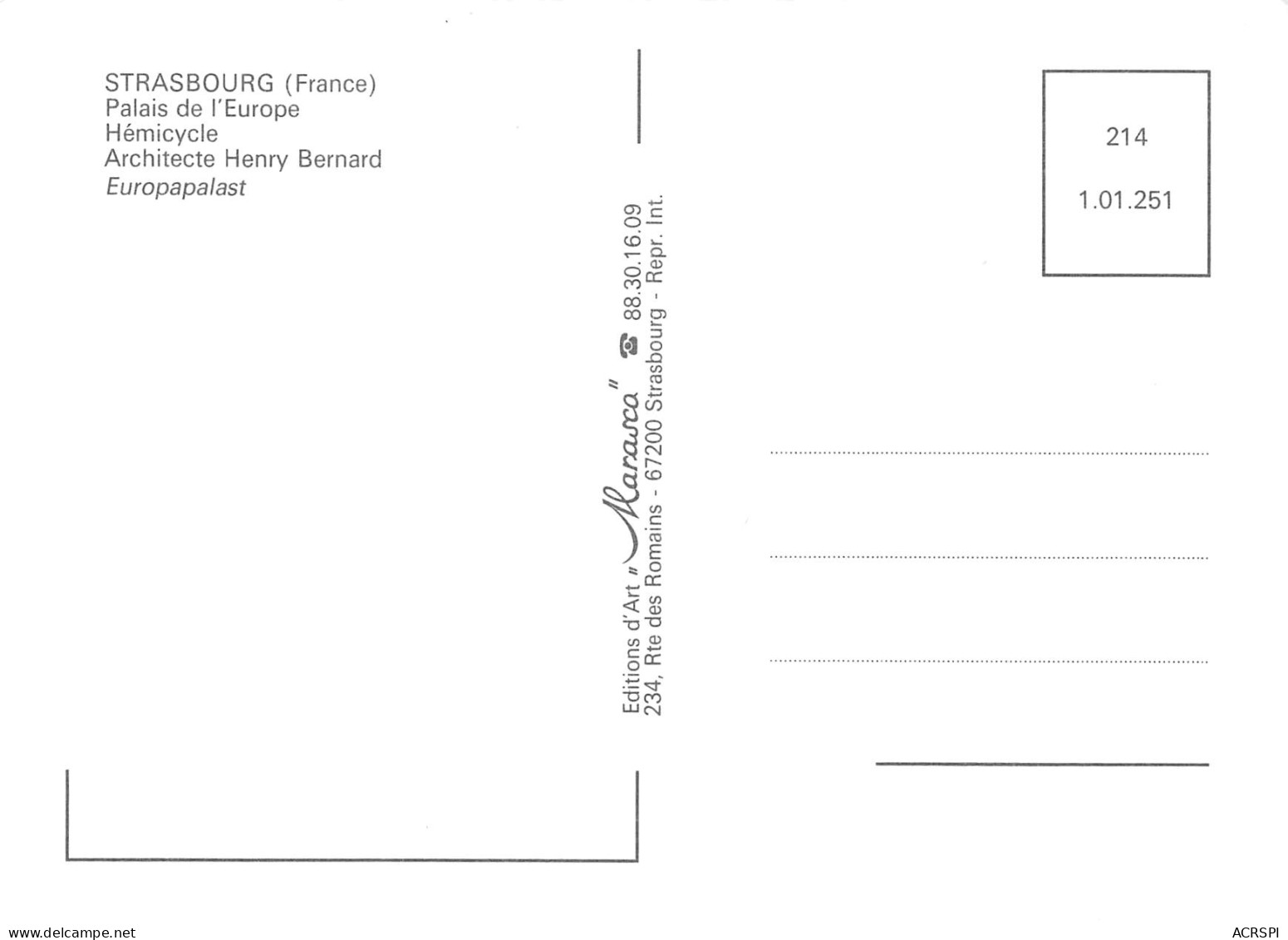 STRASBOURG  Le Palais De L'Europe  L'hémicycle  Sitz Des Europarats Das Europahaus Europapalast  N°146 \MK3021 - Strasbourg
