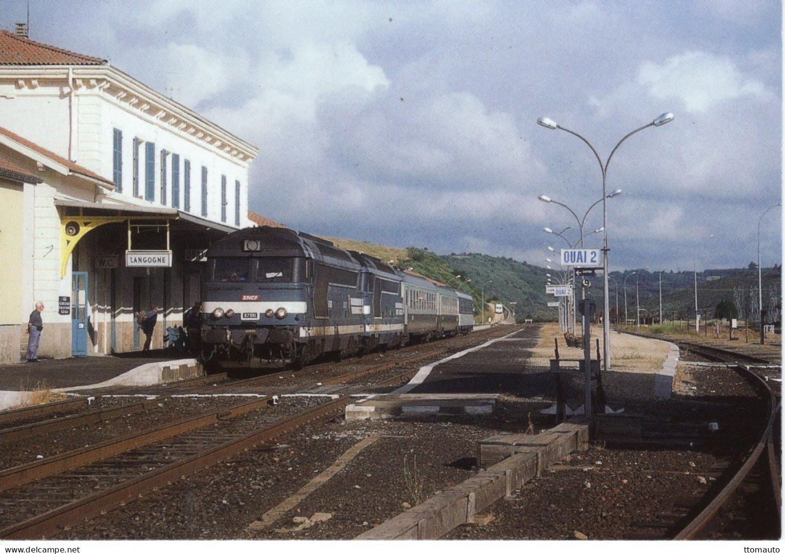 Manoeuvre D'un Train BB 67561 En Gare De Langogne (48) En 1996 _ CPM - Estaciones Con Trenes