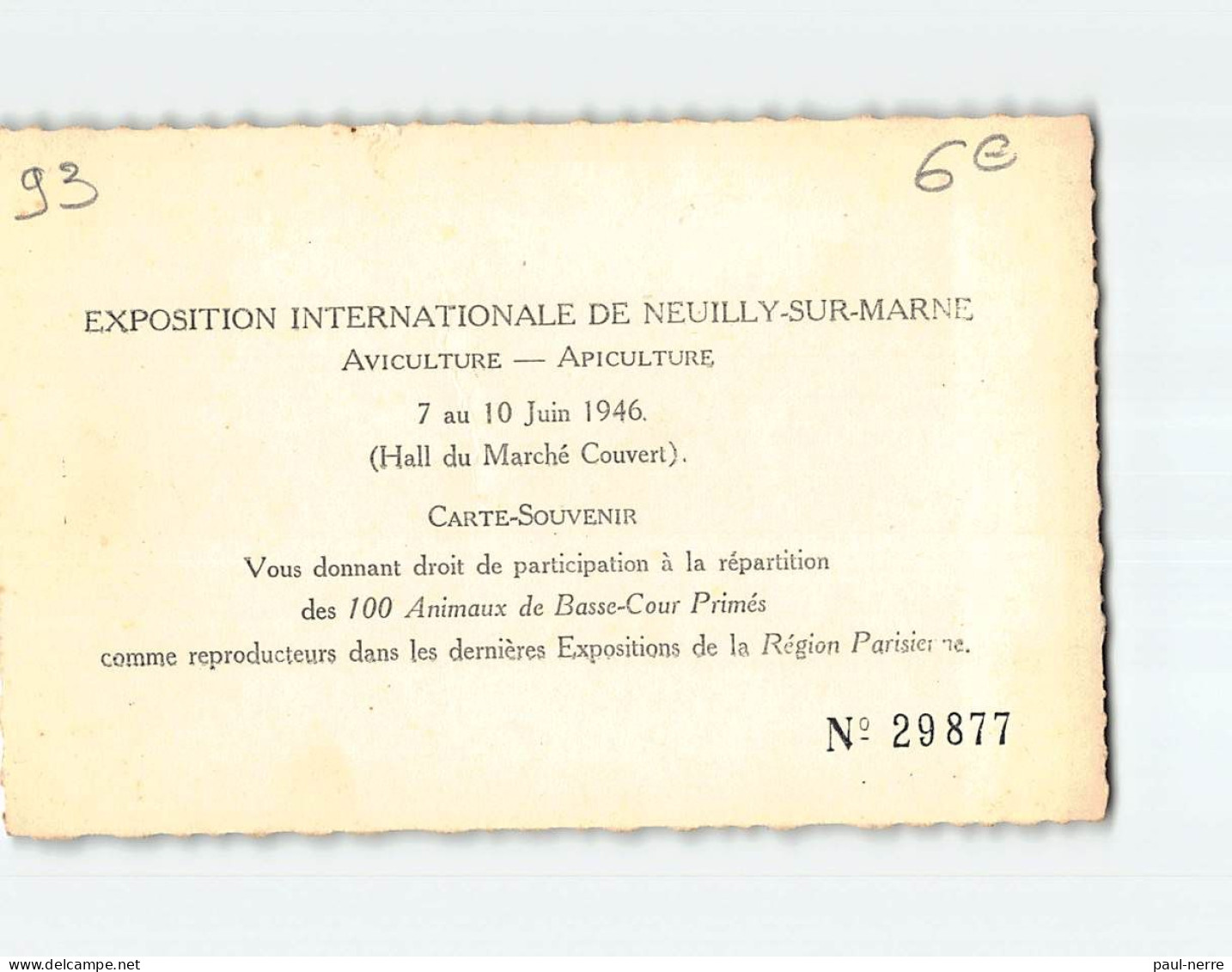 NEUILLY SUR MARNE : Exposition Internationale De 1946, Aviculture - Apiculture - Très Bon état - Neuilly Sur Marne