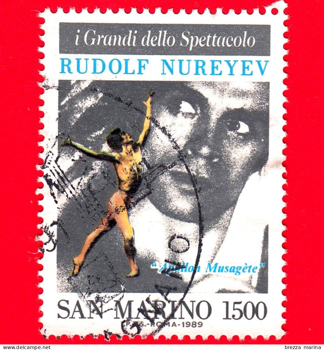 SAN MARINO - Usato - 1989 - I Grandi Dello Spettacolo - Rudolf Nureyev - Apollon Musagete - 1500 - Usados