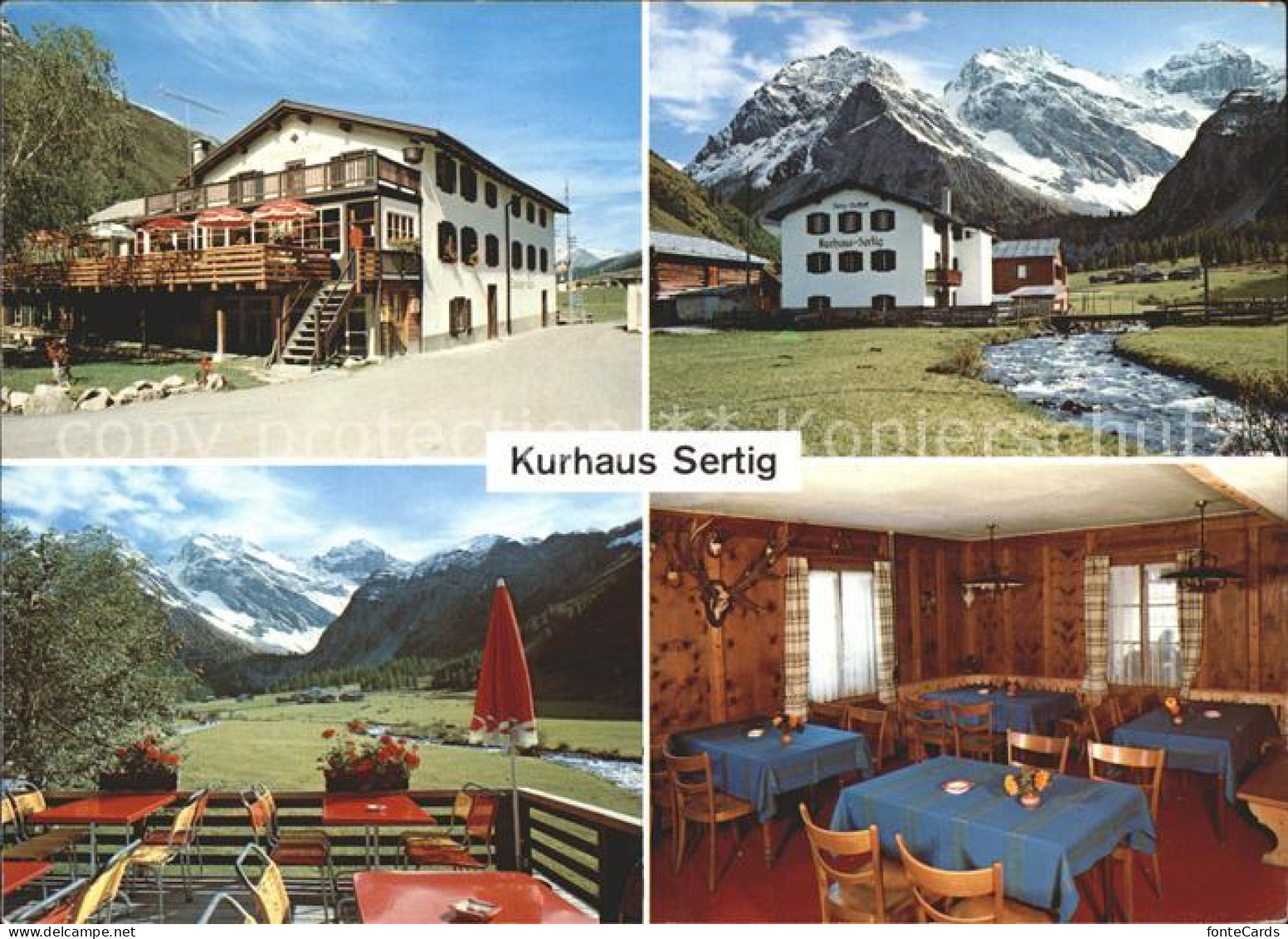 11918258 Davos GR Kurhaus Sertig Terrasse Gaststube Davos Platz - Autres & Non Classés