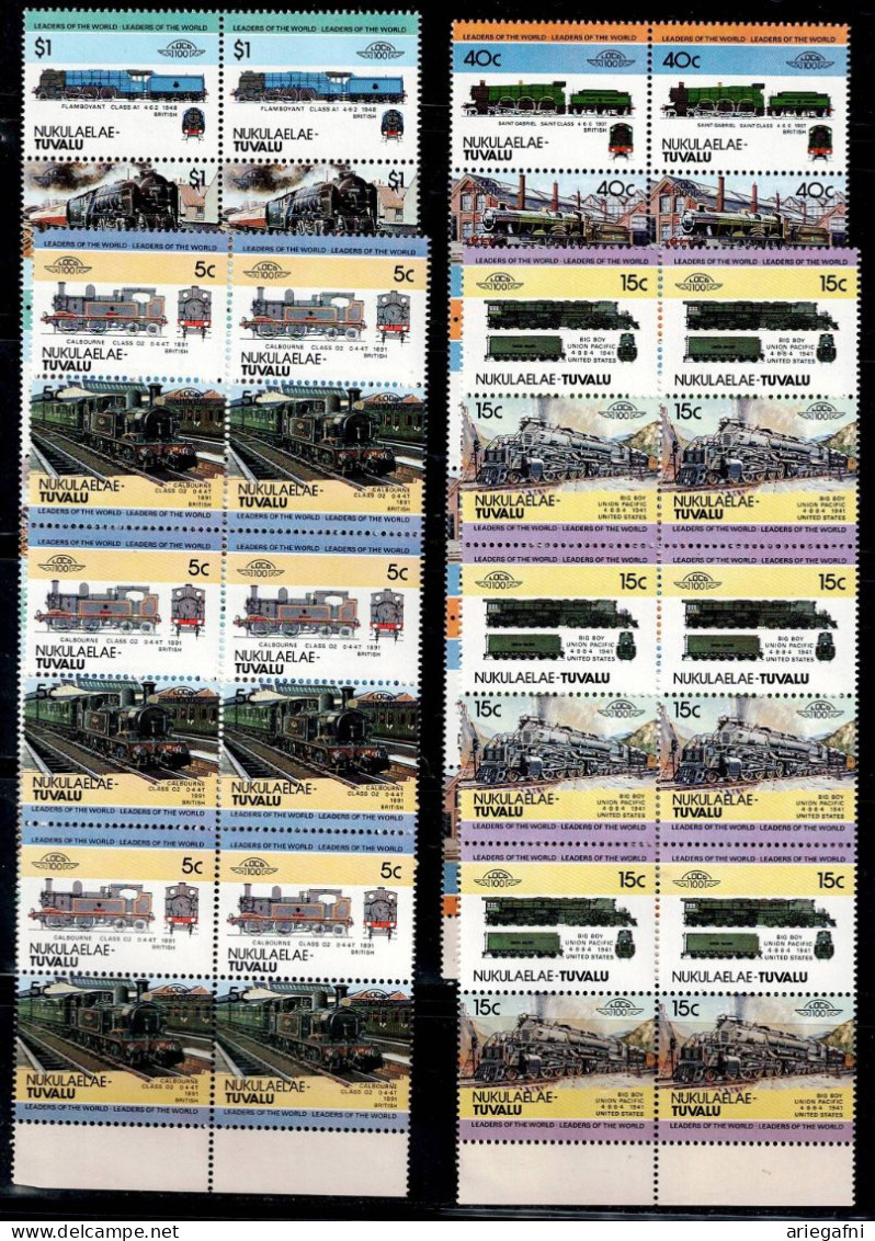 NUKULAELAE TUVALU 1984 TRAINS  BLOCK OF 6 MI No 1-8 MNH VF!! - Trenes