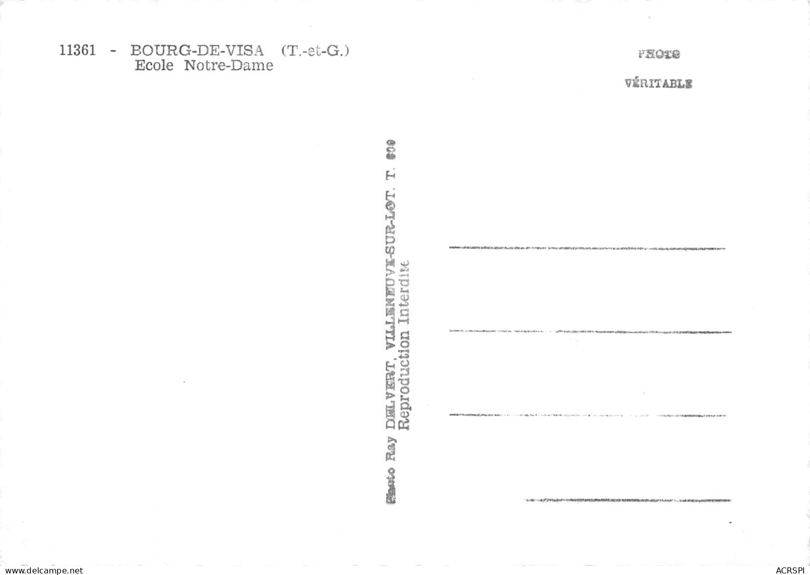 82 BOURG DE VISA école Notre Dame L'autel De La Chapelle  N° 146 \MK3024 - Bourg De Visa