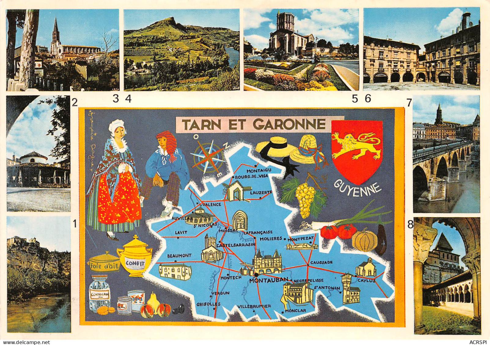 82 Tarn Et Garonne Carte Map Plan Du Département   N° 154 \MK3024 - Caylus