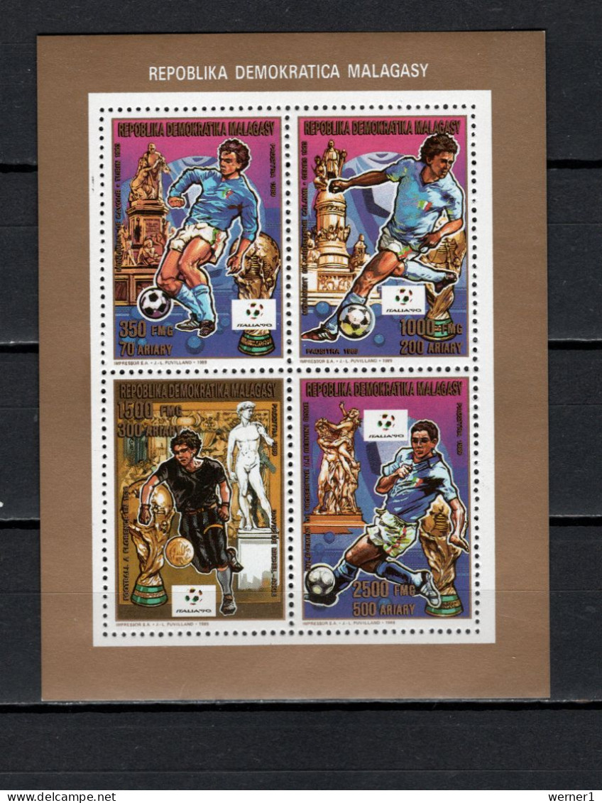 Malagasy - Madagascar 1989 Football Soccer World Cup Sheetlet MNH - Nuevos