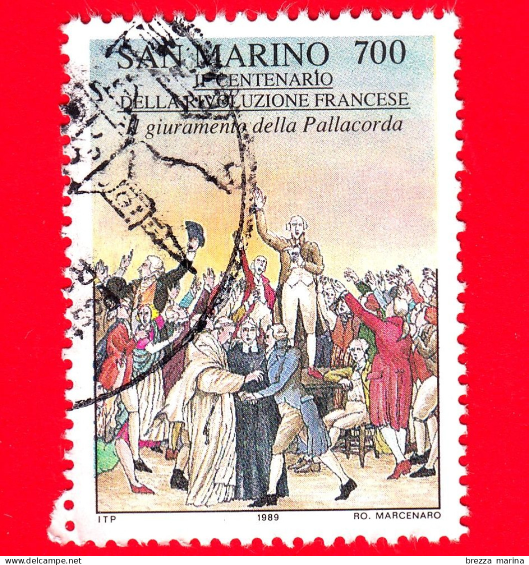 SAN MARINO - Usato - 1989 - Bicentenario Della Rivoluzione Francese - Giuramento Della Pallacorda - 700 - Oblitérés