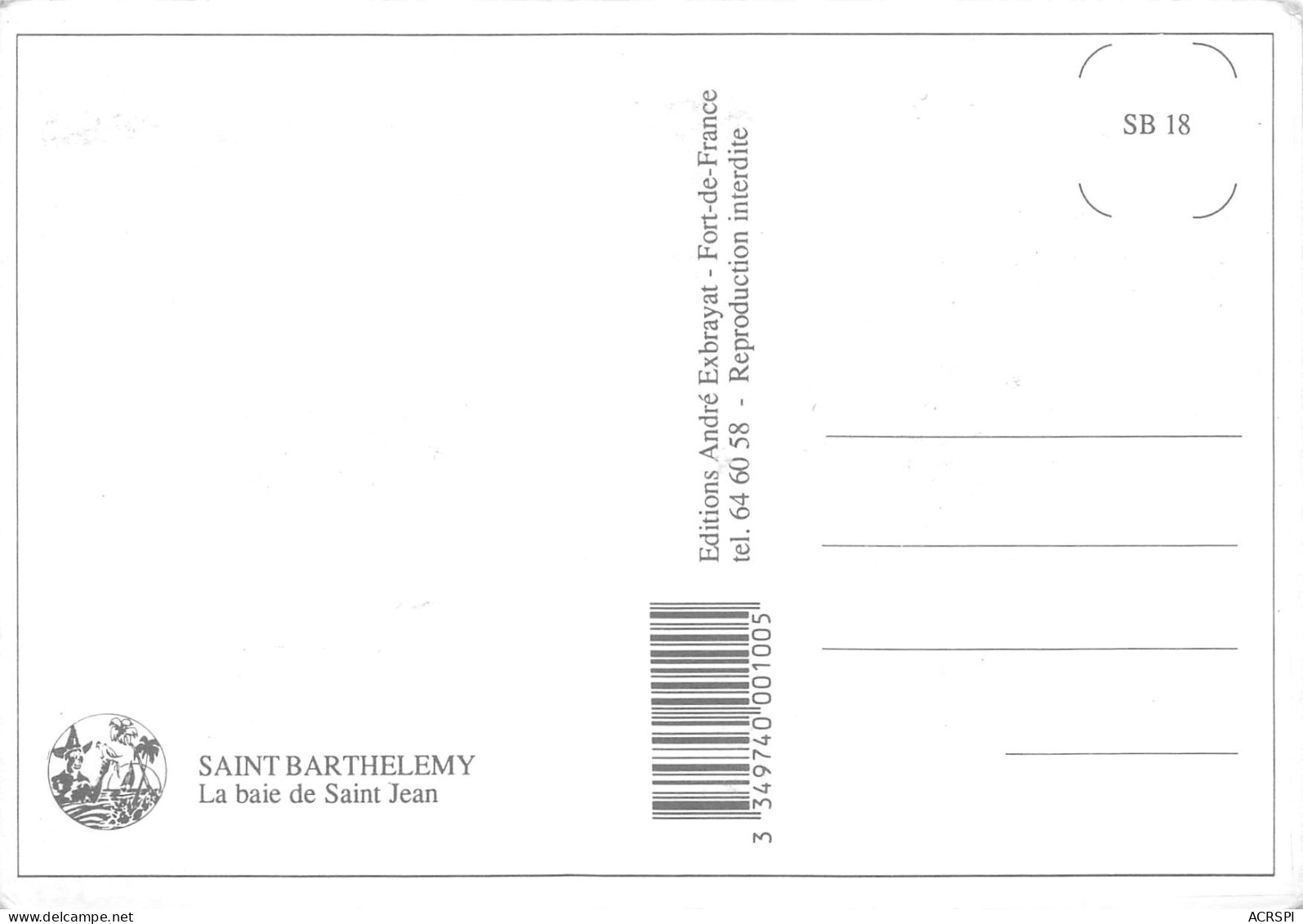 97 GUADELOUPE  SAINT BARTHELEMY La Baie De Saint Jean  SAINT BARTH   N° 36  \MK3027 - Saint Barthelemy