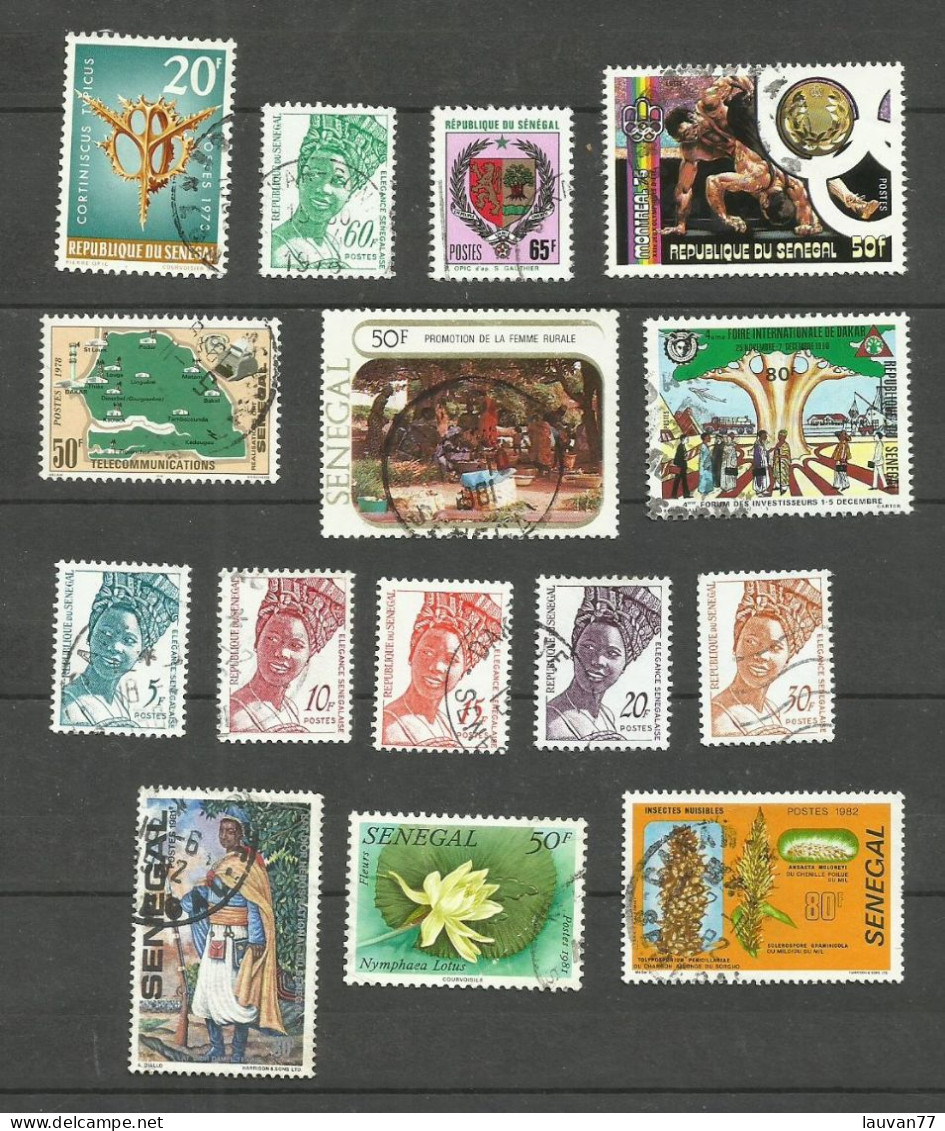 SENEGAL N°392, 423, 434, 447, 507, 539, 553 à 558, 560, 562, 571 Cote 4.75€ - Used Stamps