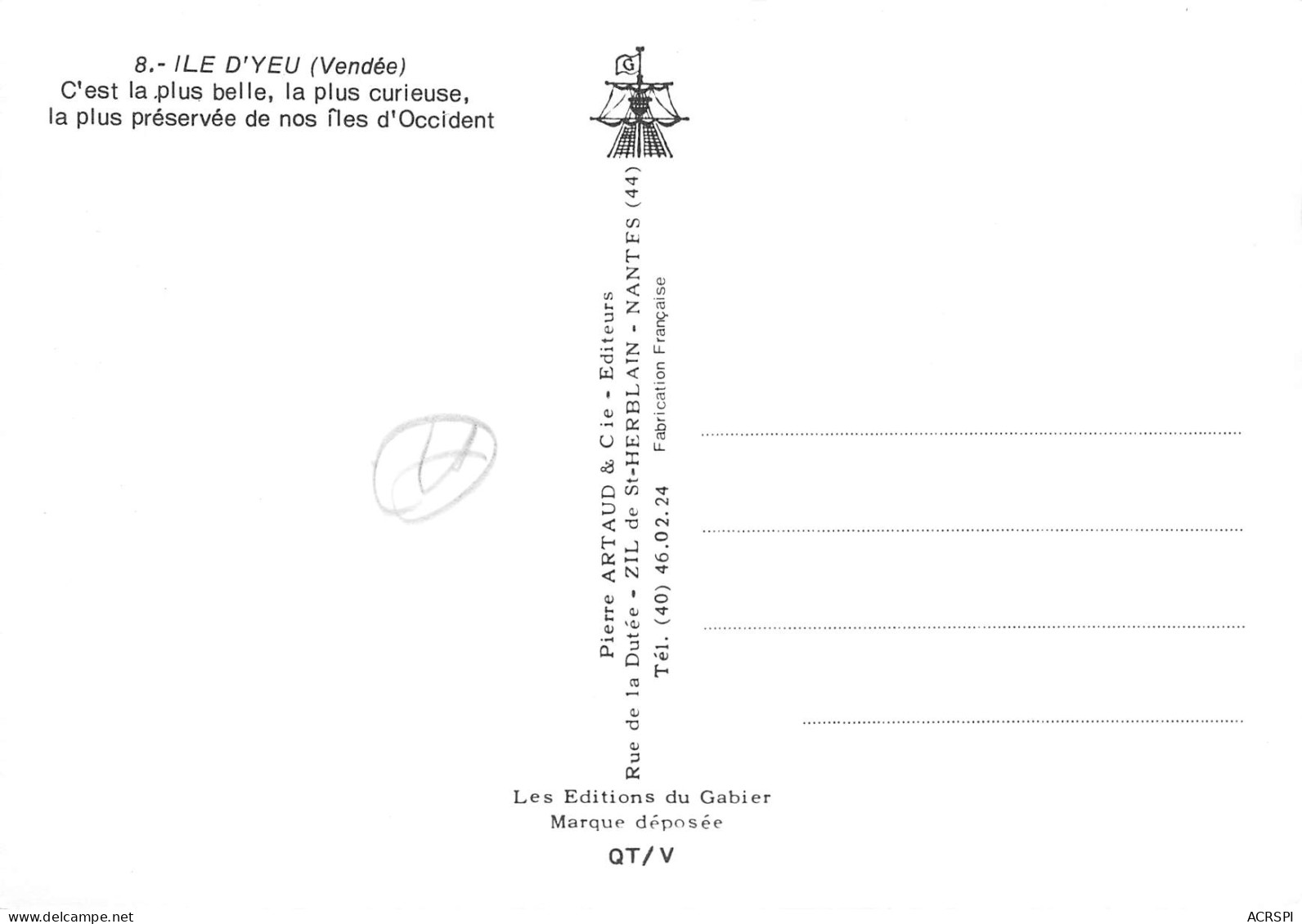 85  Île D'Yeu  Multivue Et Blason  N° 94  \MK3027 - Ile D'Yeu