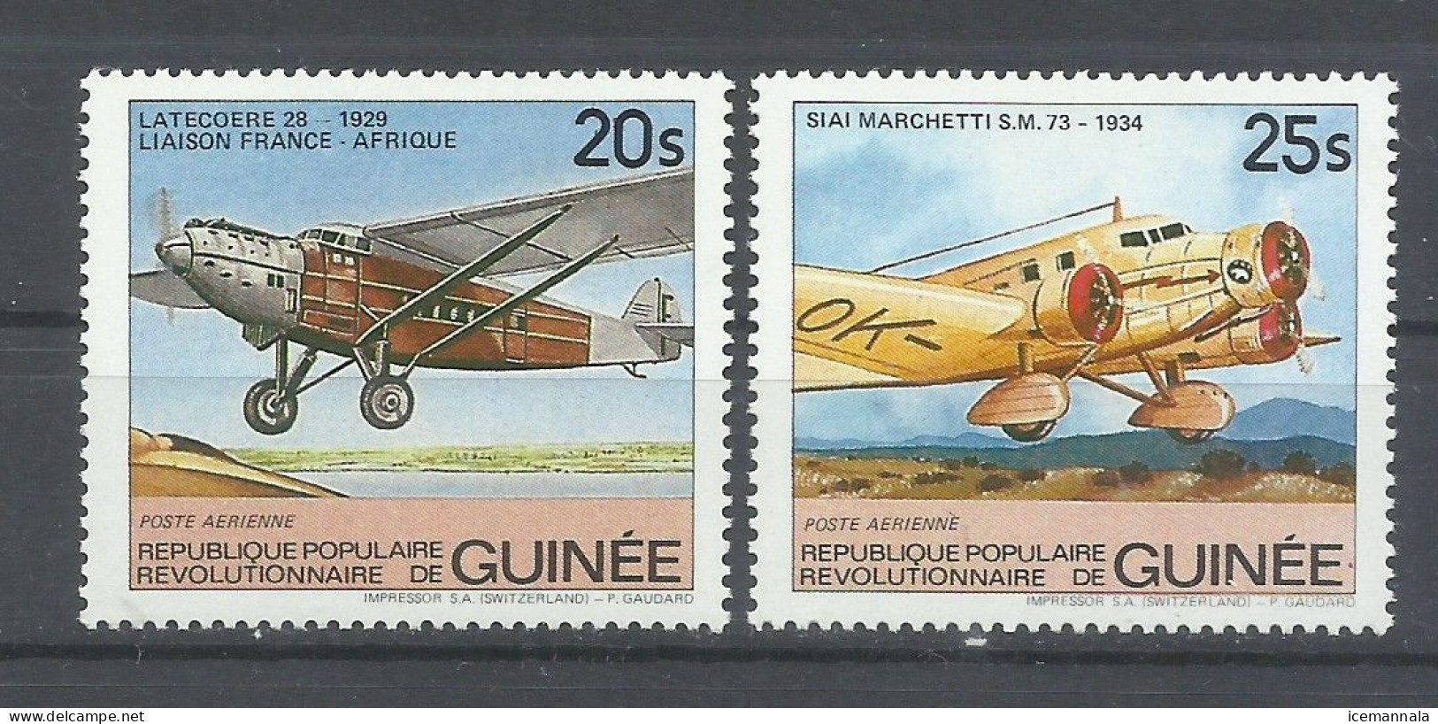 GUINEA  YVERT   162/63  MNH  ** - Flugzeuge