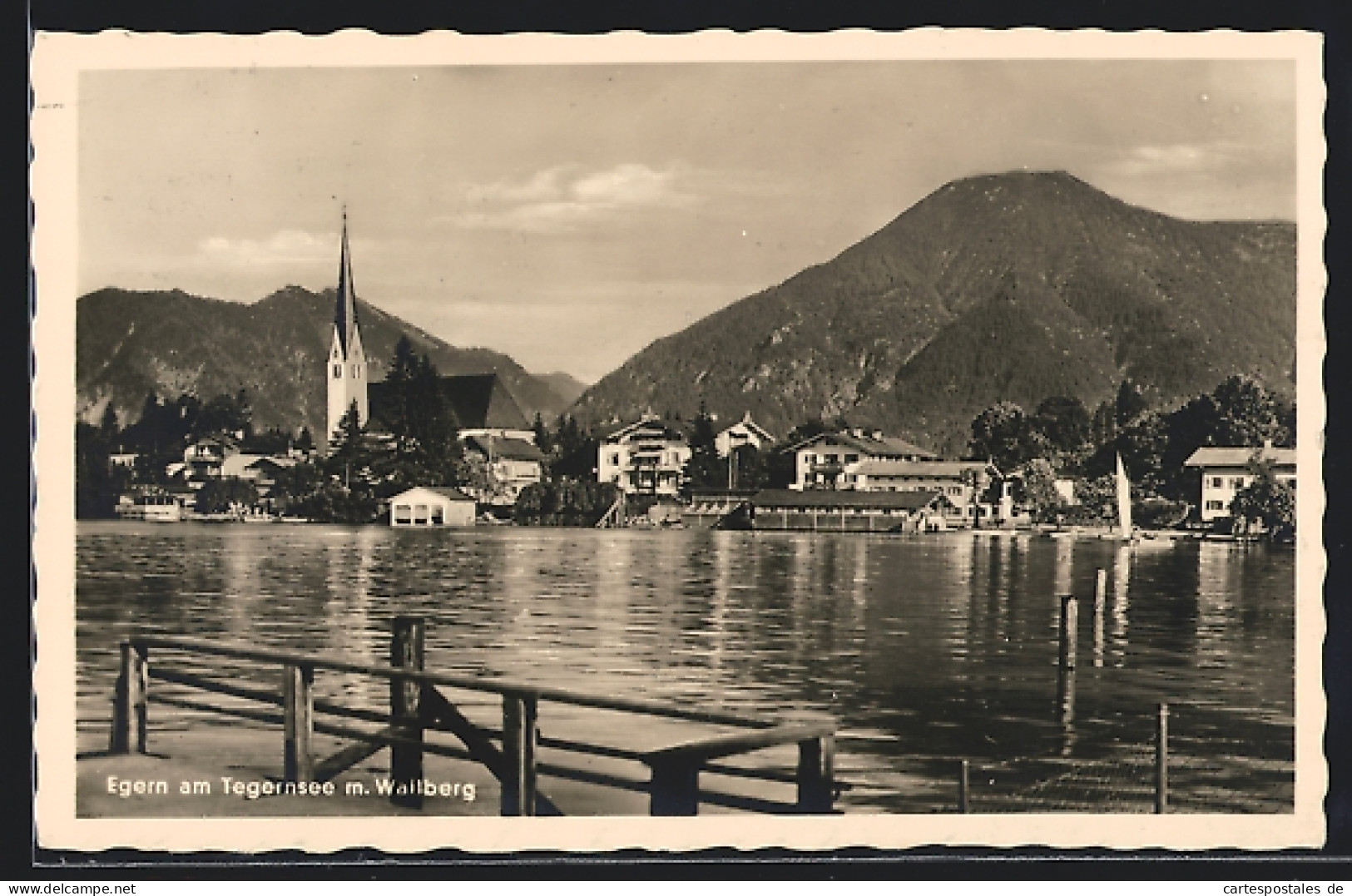 AK Egern Am Tegernsee, Ortsansicht über Den See Gegen Wallberg  - Tegernsee