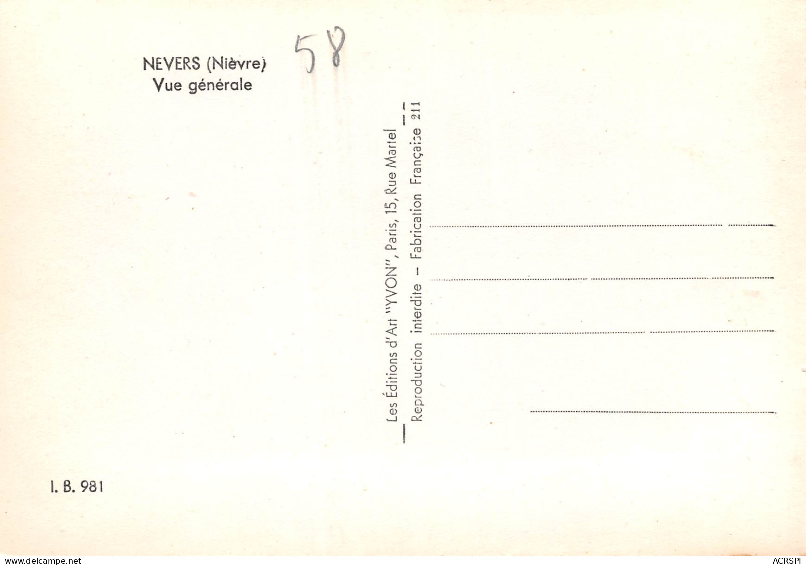 58 NEVERS  Vue Générale  N° 37 \MK3028 - Nevers