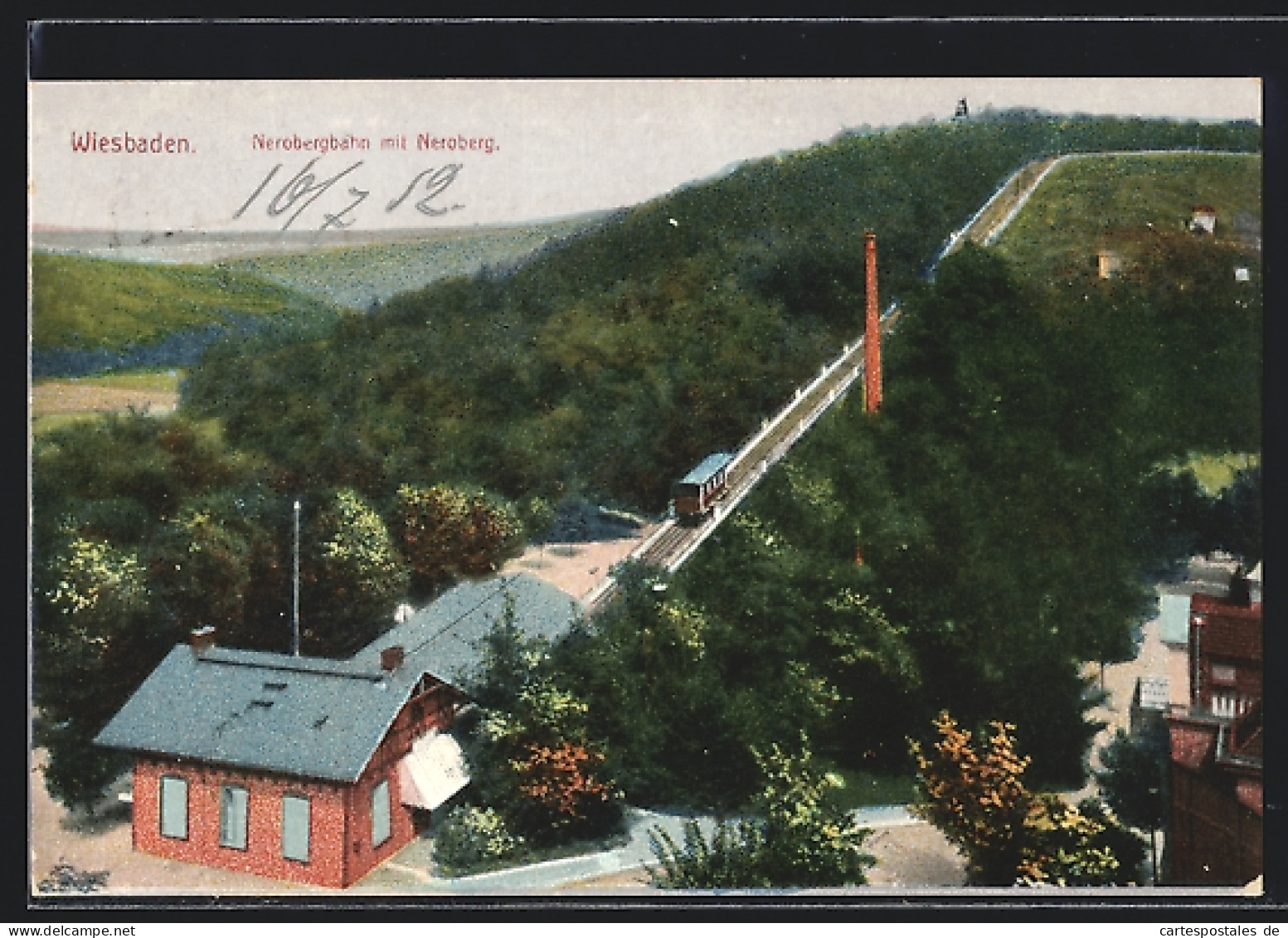 AK Wiesbaden, Nerobergbahn Mit Neroberg Aus Der Vogelschau  - Wiesbaden