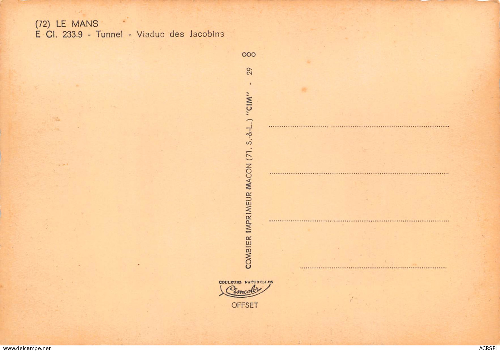 72 LE MANS  Tunnel Viaduc Des Jacobins  N° 80 \MK3028 - Le Mans