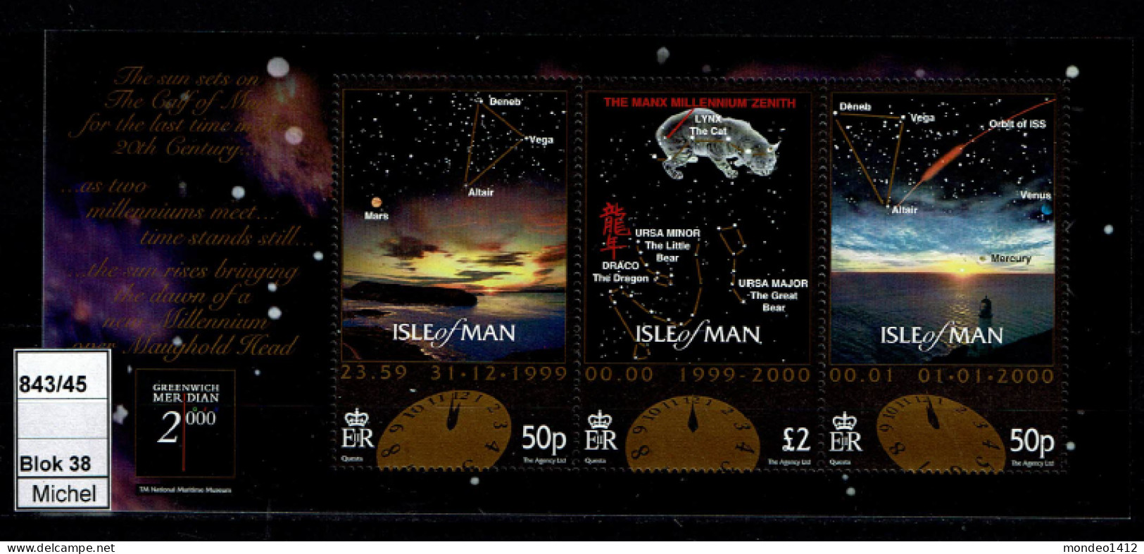 Isle Of Man - 1999 - MNH - Astronomy, Astronomie, Millennium Sternenbilder - Man (Ile De)