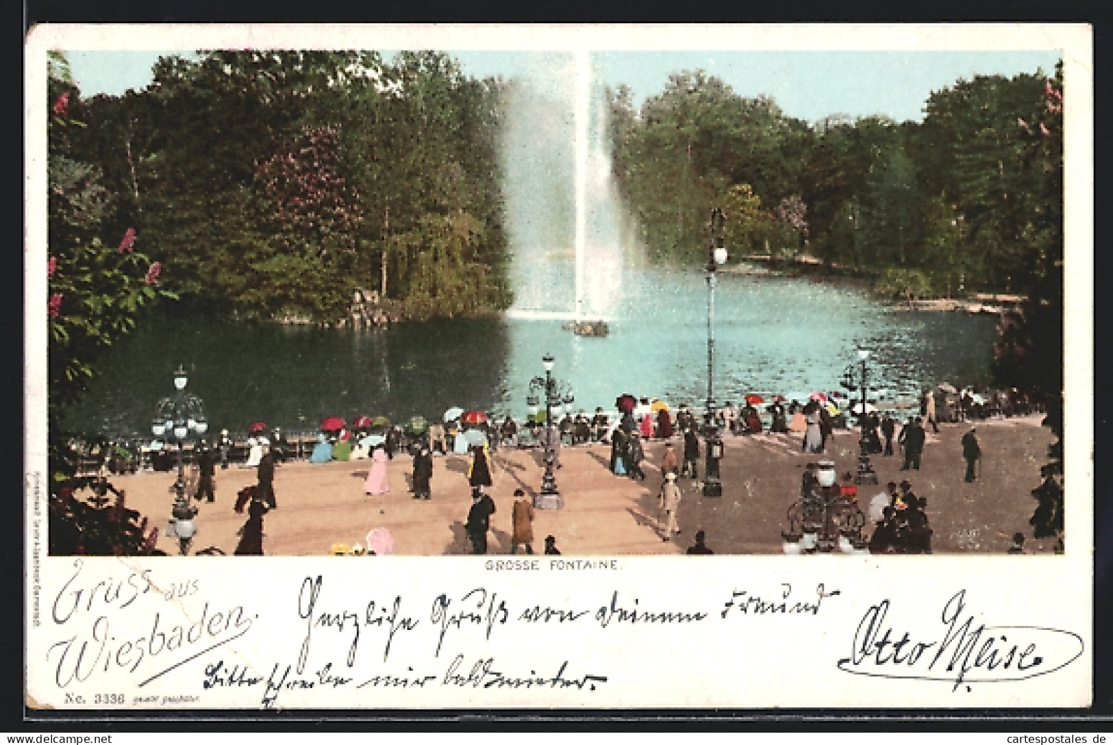 AK Wiesbaden, Blick Auf Die Grosse Fontaine  - Wiesbaden