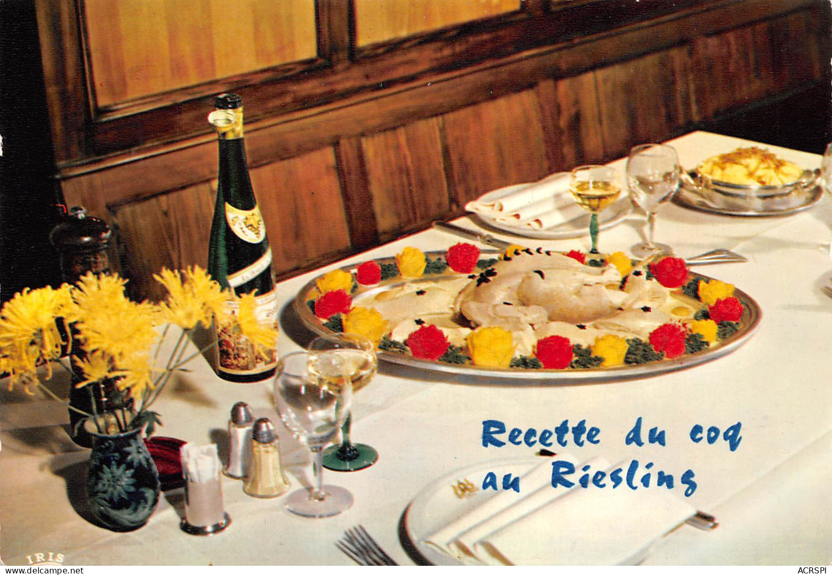 Recette Du Coq Au Resling Restaurant  GRAND HOTEL à Trois Epis Ammerschwihr Turckheim  Niedermorschwihr N° 46 \MK3029 - Recipes (cooking)