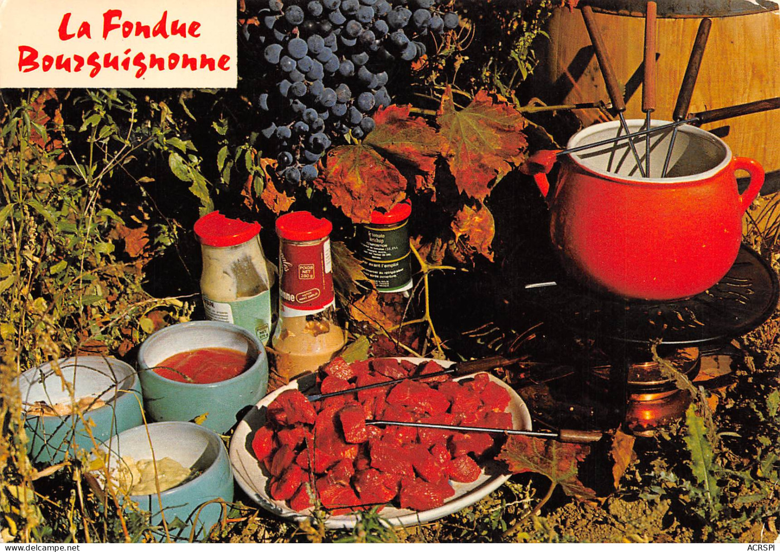 Recette De La FONDUE BOURGUIGNONNE  Georges Esenwein Café Bock, à Lausanne  N° 50 \MK3029 - Recipes (cooking)