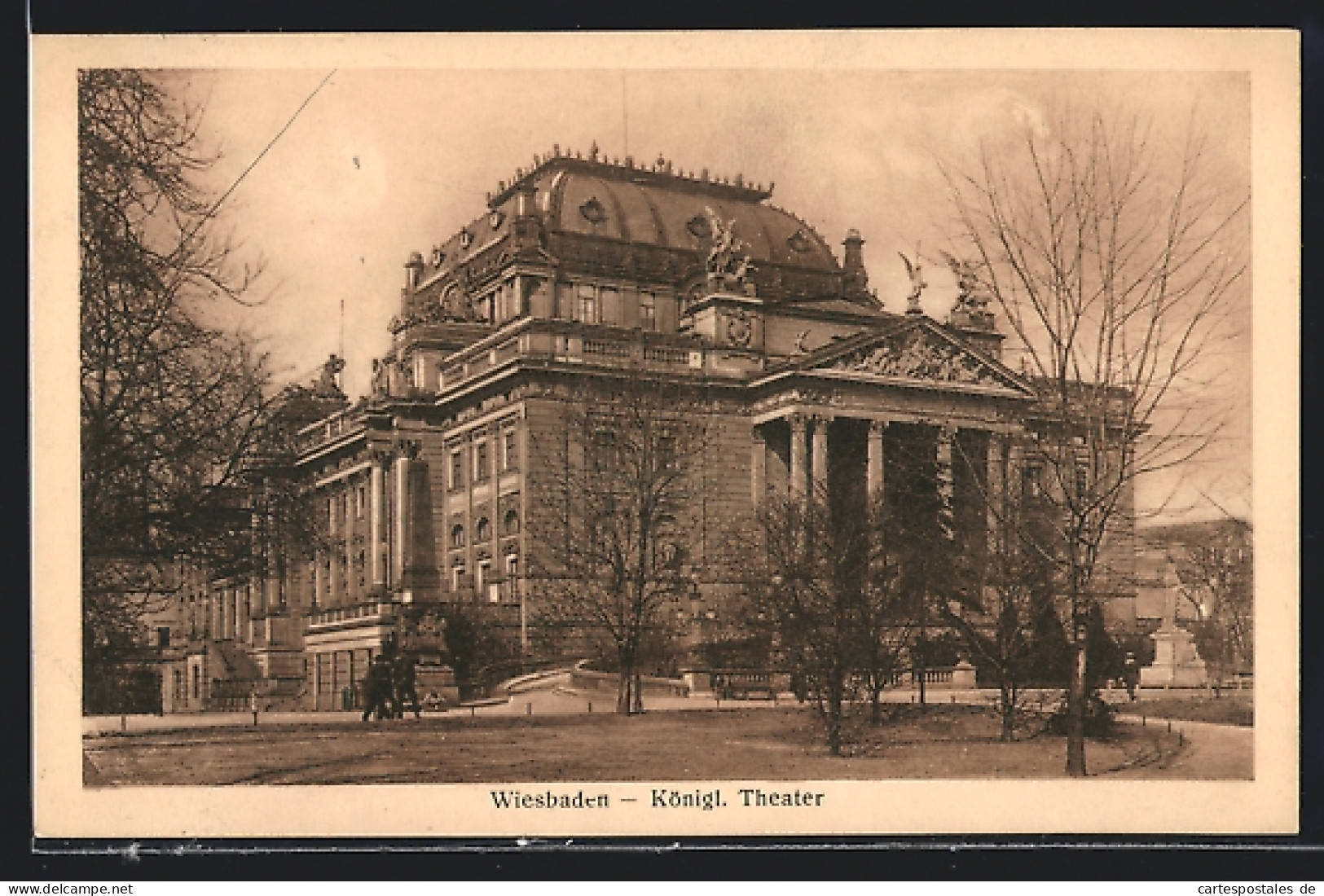 AK Wiesbaden, Königl. Theater Mit Anlagen  - Theater