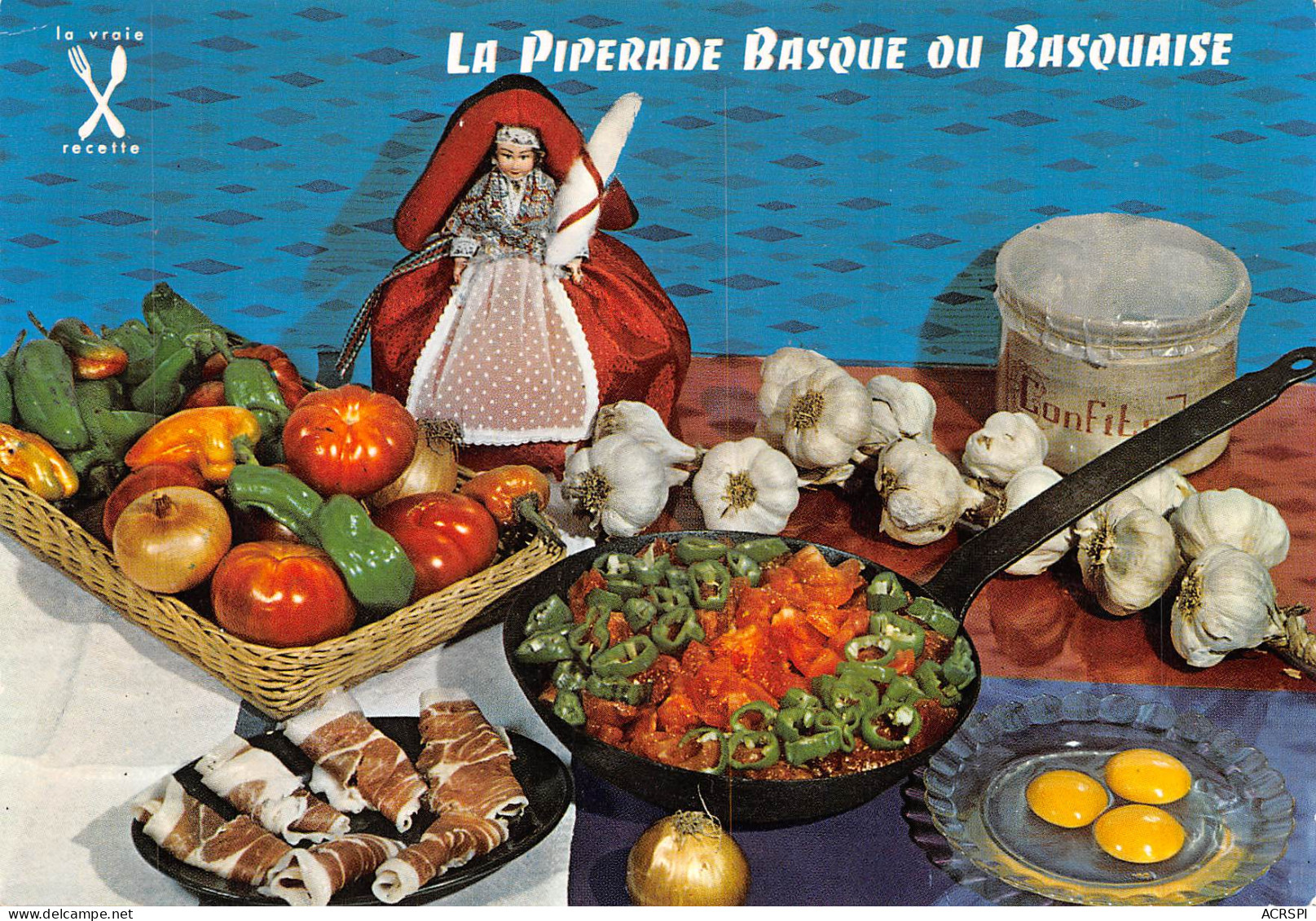 Recette PIPERADE BASQUE Ou BASQUAISE Jambon De Bayonne  N° 70 \MK3029 - Recetas De Cocina